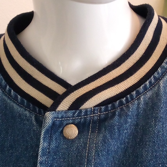 !!!RARE!!!  Disney "SEVEN DWARFS" Letterman Bomber Jeans Jacket - Picture 3 of 15